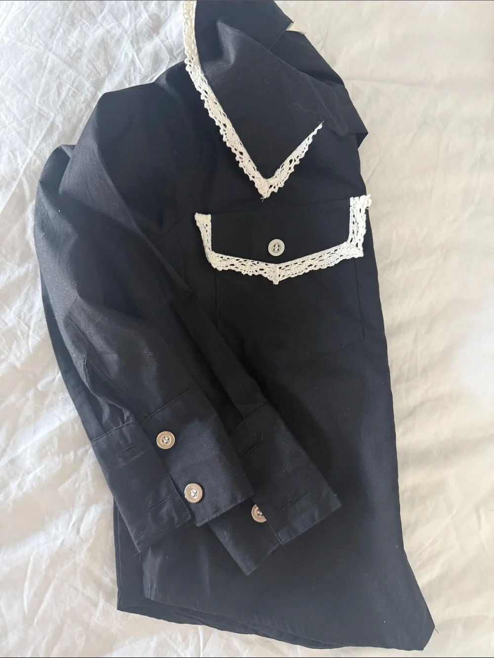 Sim & Sam XS Black Button-Up Top - Picture 5 of 6